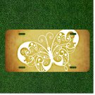 Custom Personalized License Plate Auto Tag With Stunning White Butterfly Design