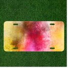 Custom Personalized License Plate Auto Tag With Glitter Color Spash Design