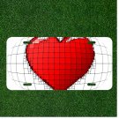 Custom Personalized License Plate Auto Tag With Red Heart Square Design