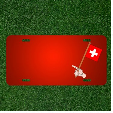 Custom Personalized License Plate With Add Names To Flag Switzerland Flag