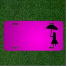 Custom Personalized Car License Plate With Add Names To Umbrella Lady