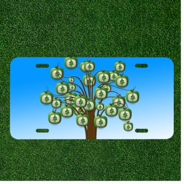 Custom Personalized License Plate Auto Tag With Money Sign Tree Design NEW