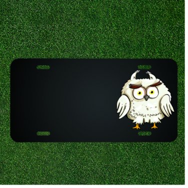 Custom Personalized License Plate With Add Names To White Owl Design NEW