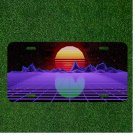 Custom Personalized License Plate Auto Tag With Stunning Purple Laser Sun Art