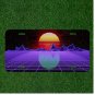 Custom Personalized License Plate Auto Tag With Stunning Purple Laser Sun Art
