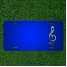 Custom Personalized License Plate With Add Names To Clef Treble Clef Music