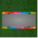 Custom Personalized Car License Plate With Abstract Border Colorful Strips