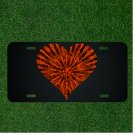 Custom Personalized License Plate Auto Tag With Orange Zebra Like Heart Design