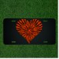 Custom Personalized License Plate Auto Tag With Orange Zebra Like Heart Design