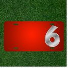 Custom Personalized License Plate With Add Names To Number Six 6 Numeral