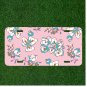 Custom Personalized License Plate Tag With White Flowers And Pink Background
