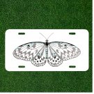 Custom Personalized License Plate Tag With Amazing Butterfly In White Design