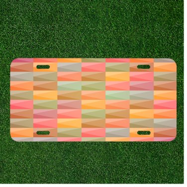 Custom Personalized Car License Plate With Abstract Background Geometric