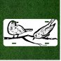 Custom Personalized License Plate Auto Tag With Two White Birds Design On Branch