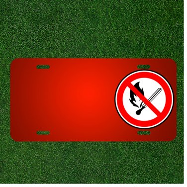 Custom Personalized License Plate With Add Names To Sign No Fire No Flame