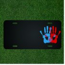Custom Personalized License Plate With Add Names To Blue And Red Hand Print NEW