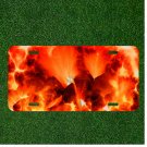 Custom Personalized License Plate Auto Tag With Flame Fire Design