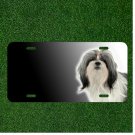 Custom Personalized License Plate Auto Tag With Gray White Maltese Dog Add Names