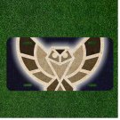Custom Personalized License Plate Auto Tag With Fancy Owl Bird Design Art