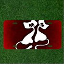 Custom Personalized License Plate Auto Tag With Two Alien Cats Design Art