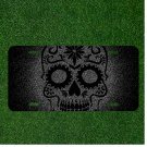 Custom Personalized License Plate Auto Tag With Stunning Gray Black Skull Design
