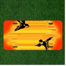 Custom Personalized License Plate Auto Tag With Fancy Orange Black Bird Design