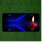 Custom Personalized License Plate Auto Tag With Flame Candle Fire Space Design