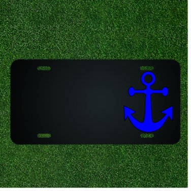 Custom Personalized License Plate With Add Names To Anchor Marine Blue Tattoo