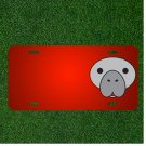 Custom Personalized License Plate With Add Names To Manatee Face Cute Sea