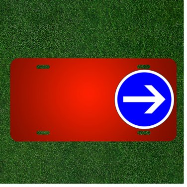 Custom Personalized License Plate With Add Names To Traffic Sign Turn Right