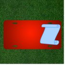 Custom Personalized License Plate With Add Names To Scroll Paper Blank Blue