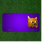 Custom Personalized License Plate With Add Names To Fox Animal Cartoon Brown