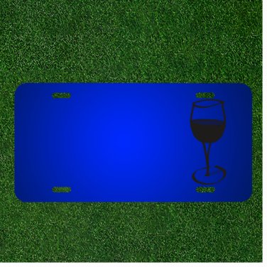Custom Personalized License Plate With Add Names To Glass Wine Black Drink