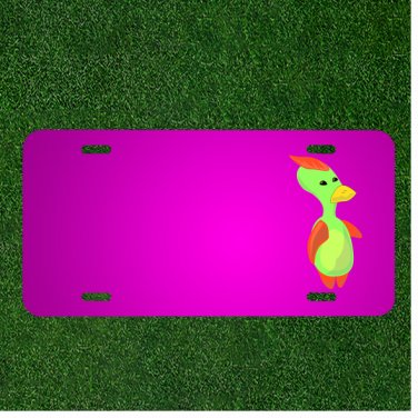 Custom Personalized Car License Plate With Add Names To Duck Character Cartoon