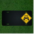 Custom Personalized License Plate With Add Names To Gamer Zone Hazard Symbol