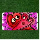 Custom Personalized License Plate Auto Tag With Two Emoji Face Eyes Hearts NEW