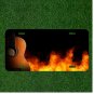 Custom Personalized License Plate Auto Tag With Guitar By Fire Flames Add Names
