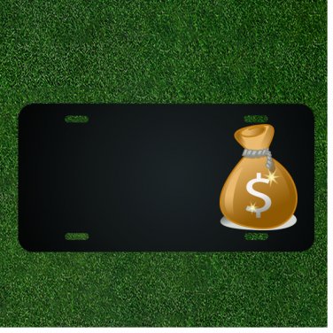 Custom Personalized License Plate With Add Names To Cartoon Money Bag Design NEW