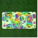 Custom Personalized License Plate Auto Tag With Stunning Colorful Circles NEW