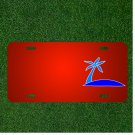 Custom Personalized License Plate With Add Names To Island Palm Fronds