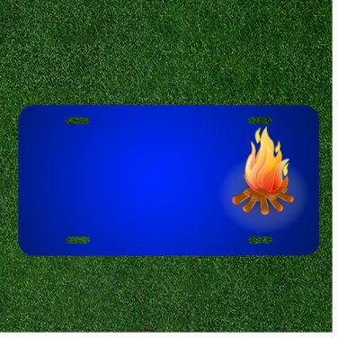 Custom Personalized License Plate With Add Names To Fire Recreation Flame