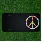 Custom Personalized License Plate With Add Names To Colorful Peace Symbol Design