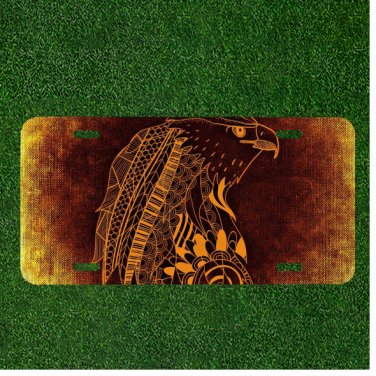Custom Personalized License Plate Auto Tag With Stunning Fancy Eagle Design
