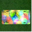 Custom Personalized License Plate Auto Tag With Colorful Faded Balloon Design