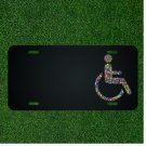 Custom Personalized License Plate With Add Names To Colorful Handicap Wheelchair