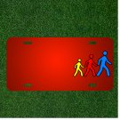 Custom Personalized License Plate With Add Names To Stickmen Walking Follow