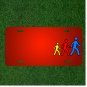 Custom Personalized License Plate With Add Names To Stickmen Walking Follow
