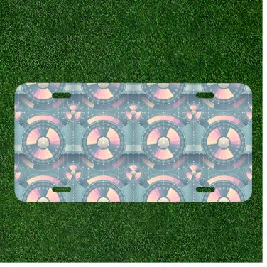 Custom Personalized Car License Plate With Seamless Pattern Seamless Design