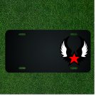 Custom Personalized License Plate With Add Names To White Wings Red Star Design
