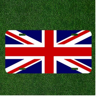 Custom Personalized License Plate Auto Tag With National United Kingdom Flag